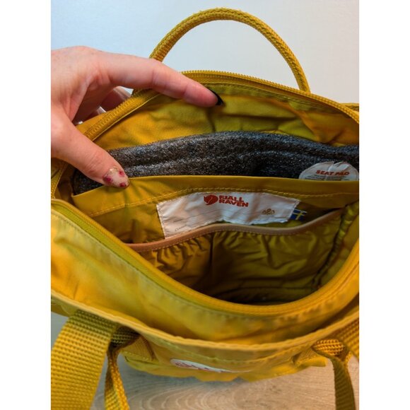 FJALLRAVEN Kanken Backpack - Mustard Yellow  Book Bag Hiking Backpack - Picture 6 of 7